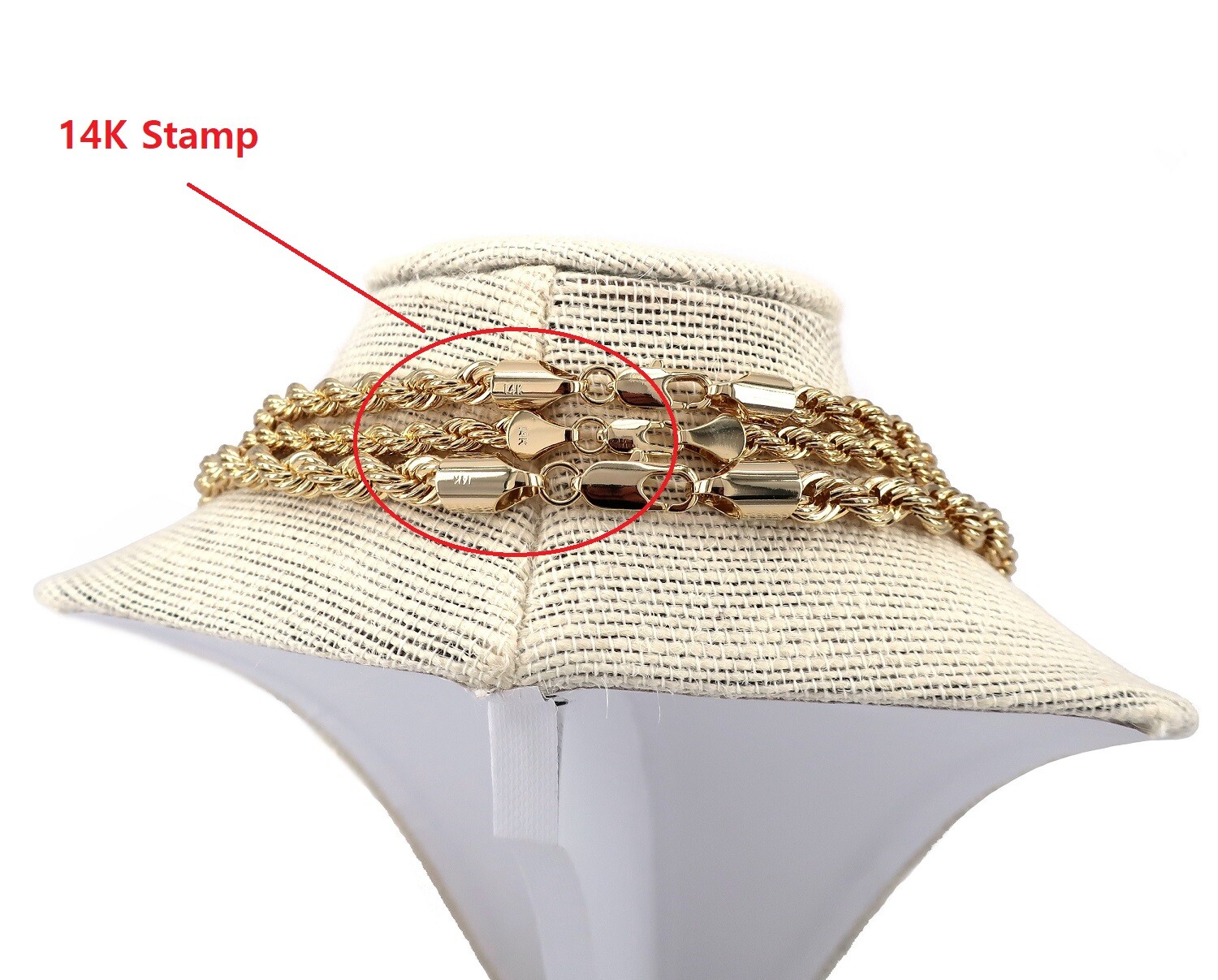 Men’s Rope Chain Necklace 5mm 6mm 7mm 14k Gold Plated 20″, 24″, 30″ inch