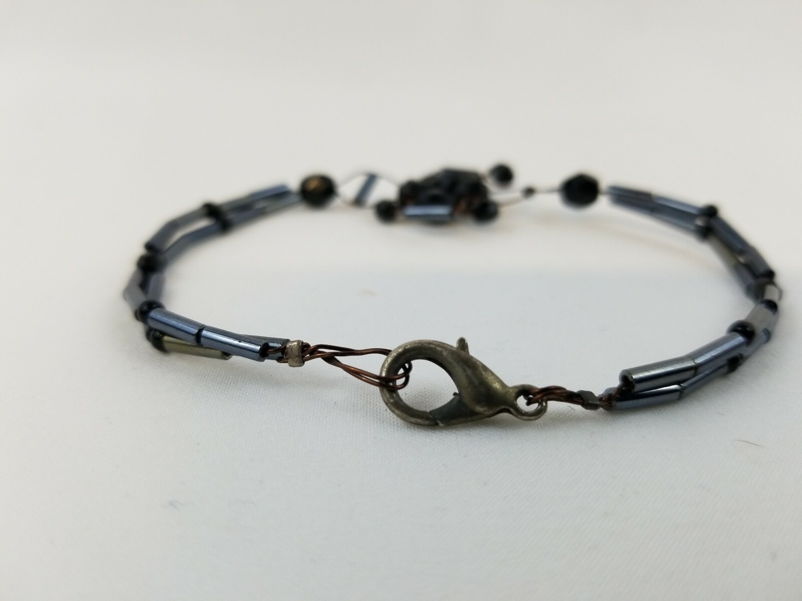 Black & Blue Beaded Wired Bracelet For Any Occasion
