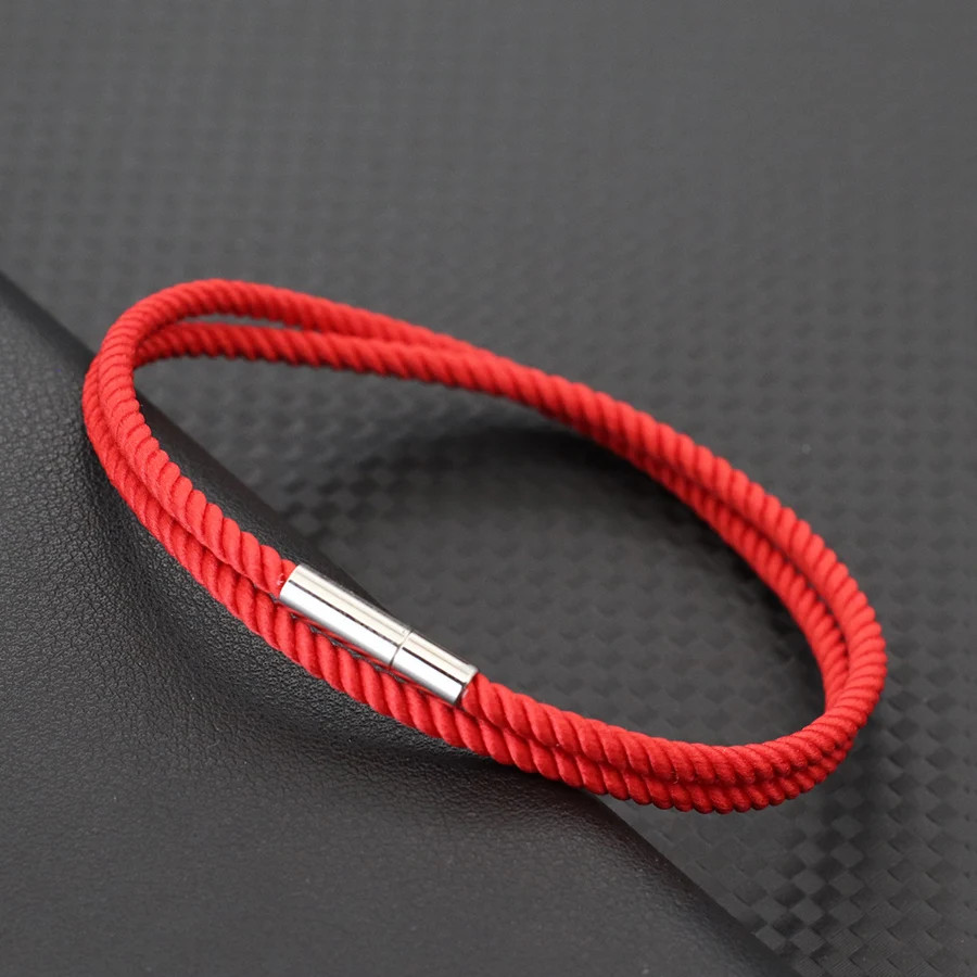 Braided Rope Bracelet Women Red Thread Adjustable Round Layered Outdoor Jewelry