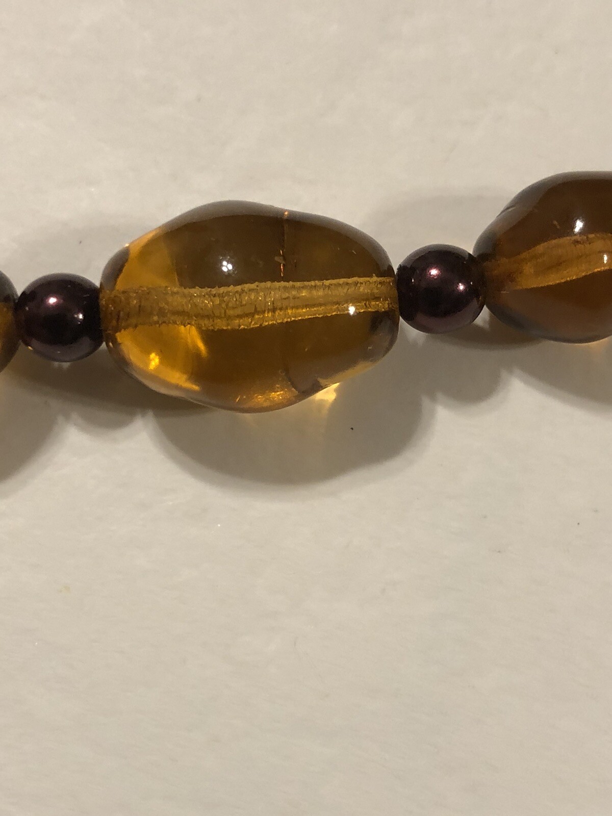 Joan Rivers Amber 25” Chunky Beaded Necklace Signed Free Shipping