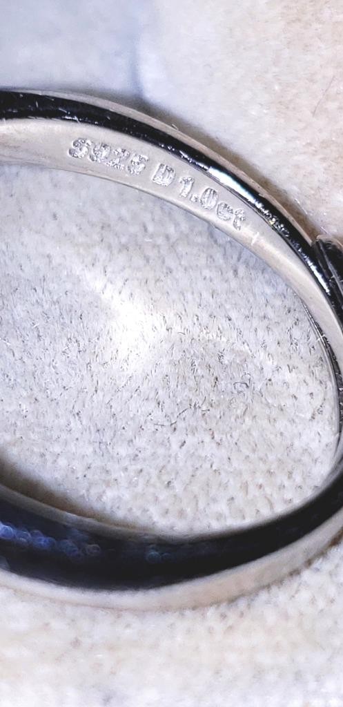 925 Sterling Silver 1 CWT Heart-Shaped C.Z. Ring (Size 7)