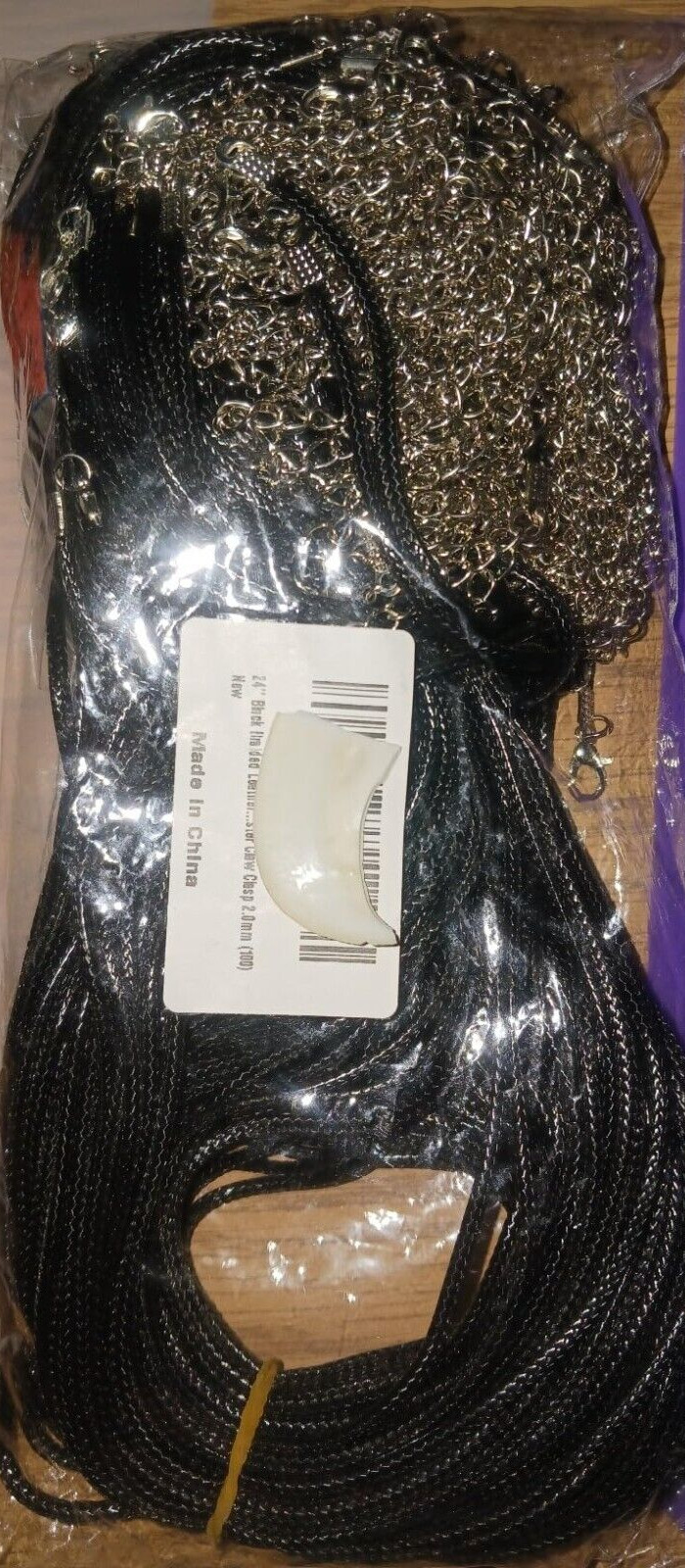 24” Black Braided Leather Necklace Cord Rope with Lobster Claw Clasp 2.0mm 20