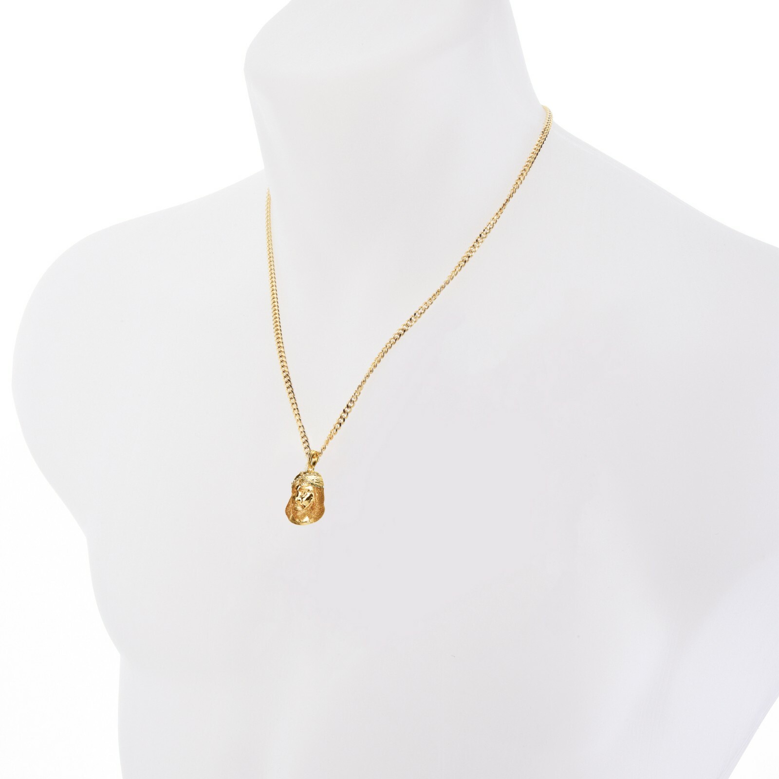 Men’s Gold Plated Jesus Pendant 20″ Cuban Chain Necklace MMP 69 G