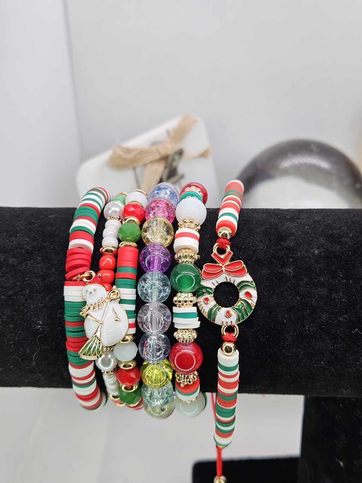 Joyful Christmas Colored Set Of 6 Bracelets Bundled For Xmas Gifts