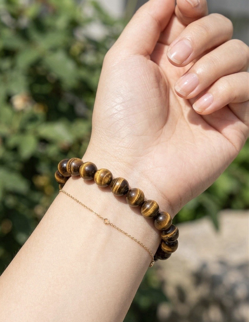 Wholesale 6 Pcs Natural Tiger Eye 8mm 7.5” Crystal Healing Stretch Bracelet