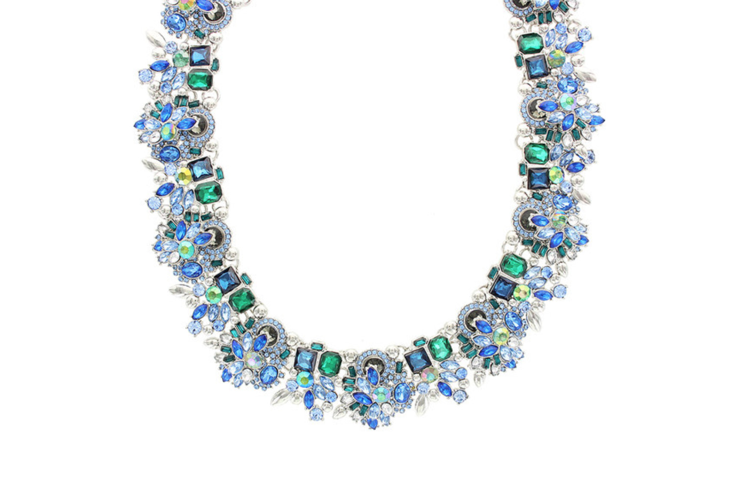 Olivia Welles Verena Statement Necklace Blue Green Multi Color Women W1016