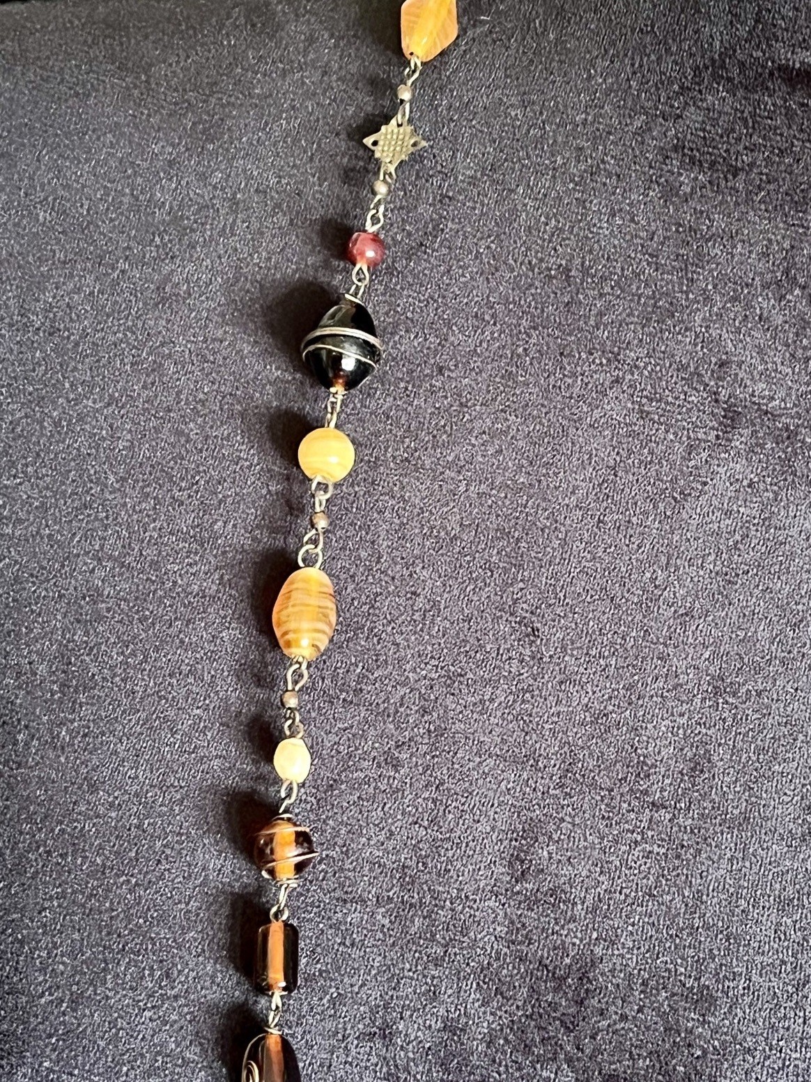 Vintage Style Beaded Multi-Color Long Necklace