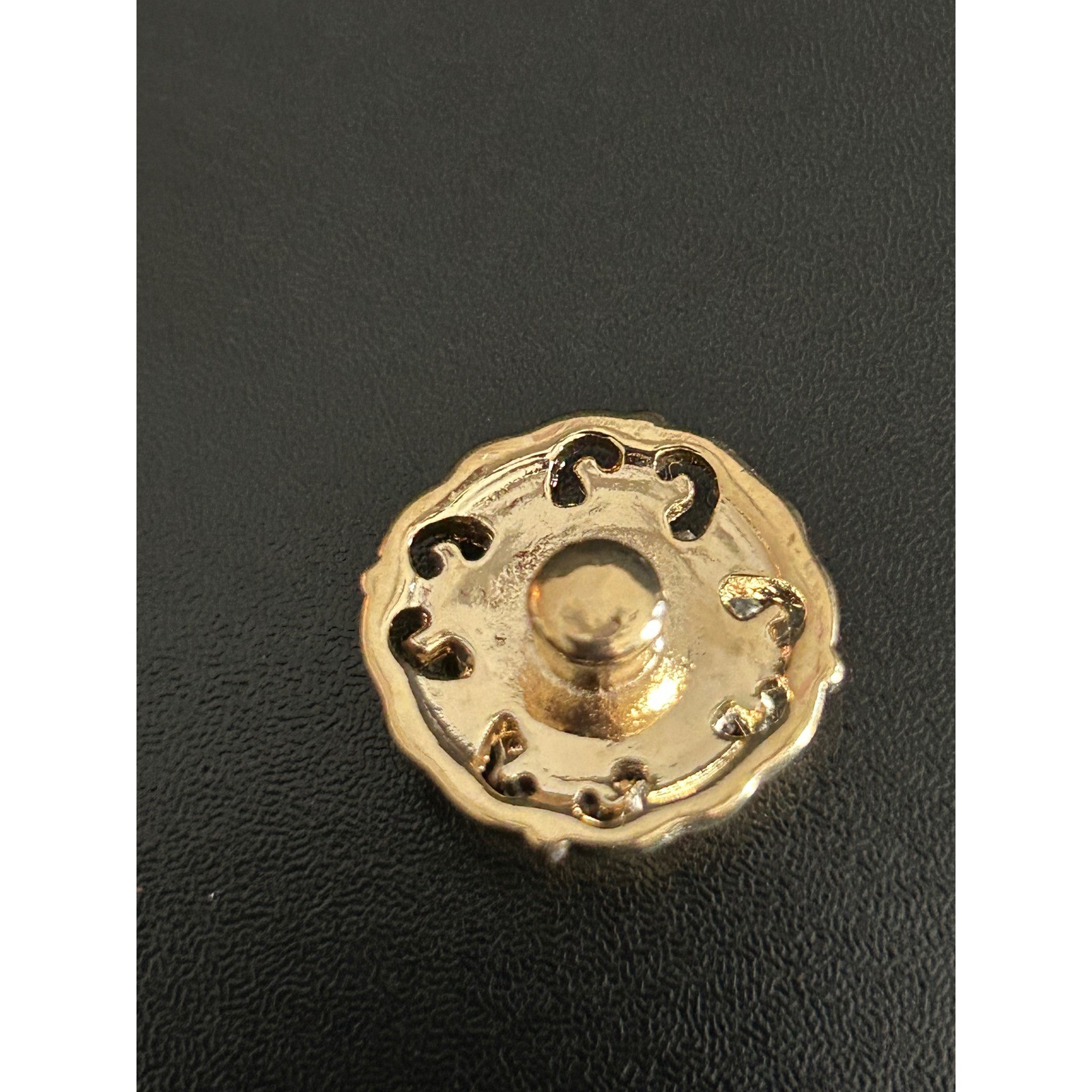 Snap Button Gold Good Crystal Filigree Magnolia And Vine standard Snap Jewelry
