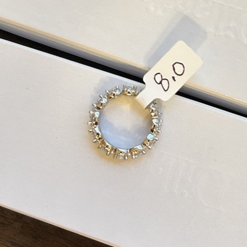 Size 8 Diamond CZ Silver Tone Eternity Band No Mark