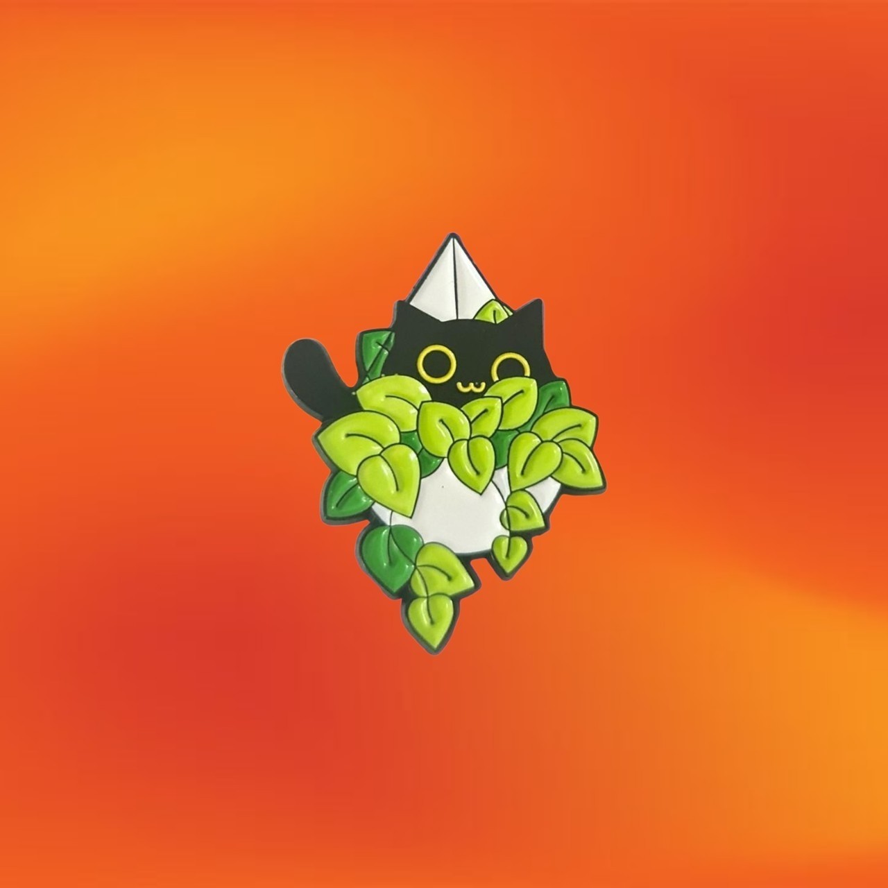 NEW Cat Plant Enamel Pin Brooch Badge Novelty Kitty Animal Garden Aesthetic AU