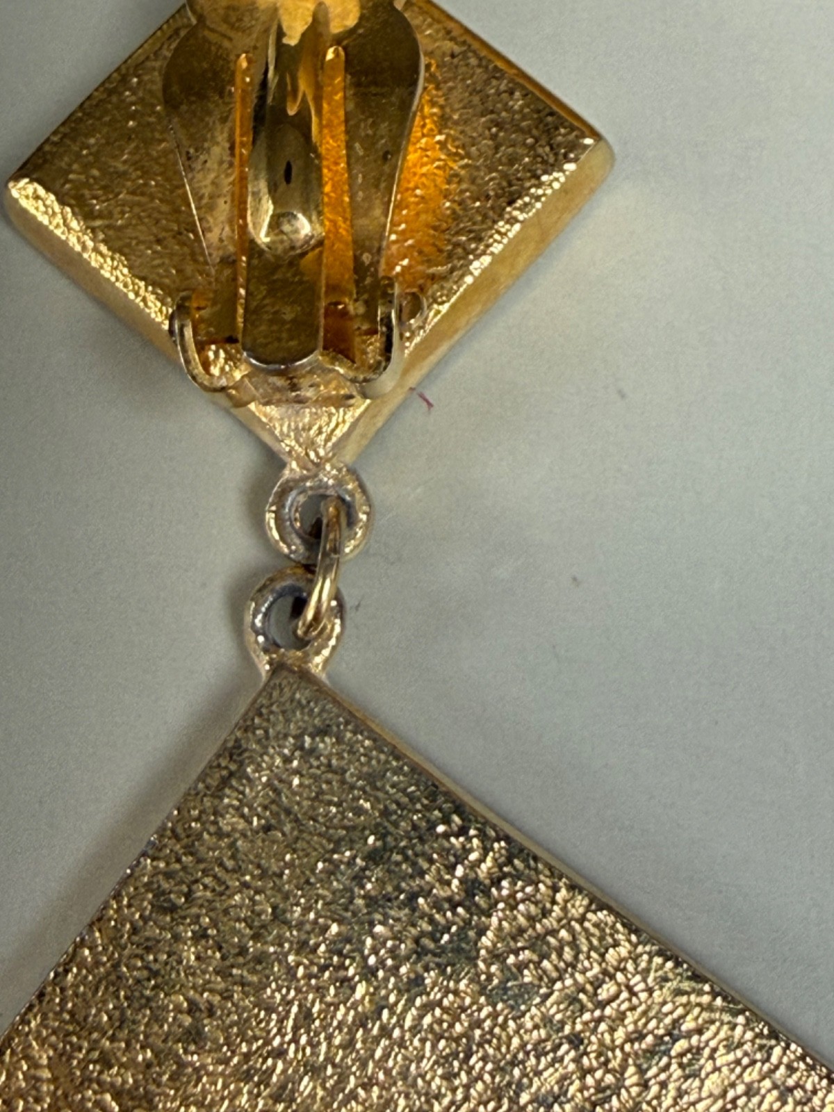 Vintage Valentino Garavani Geometric Enamel & Gold tone Clip on Earrings