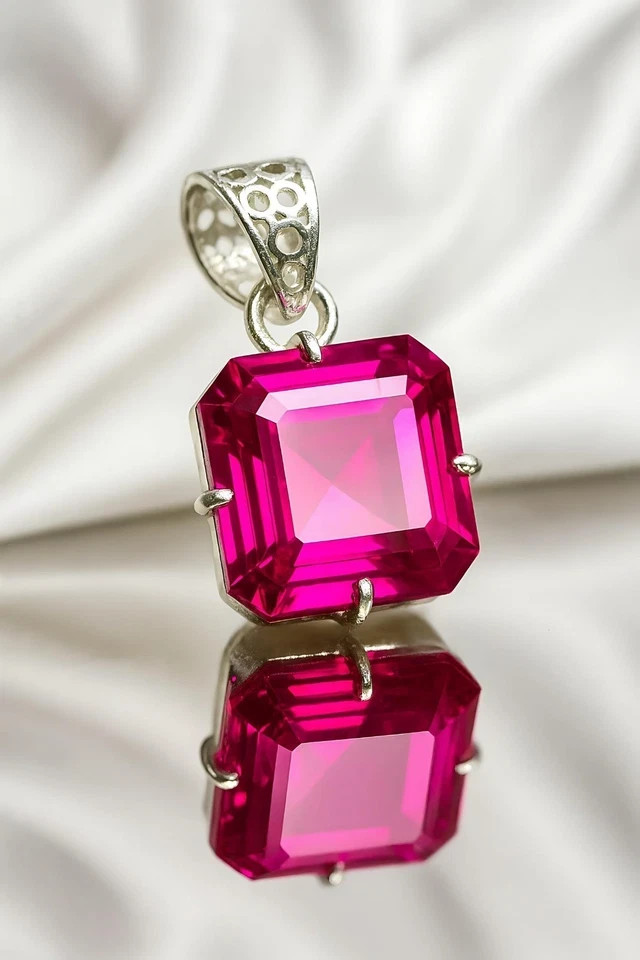30 Ct Certified Natural Flawless Pink Sapphire 925 Silver Pendant Loose Gemstone