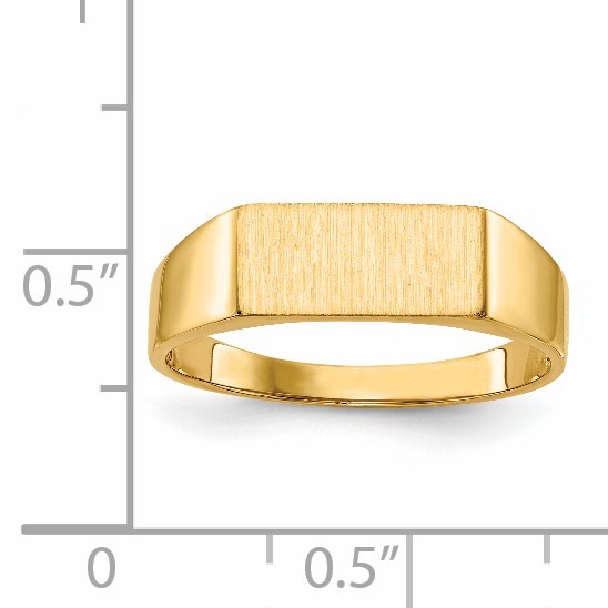 14k 12.0×5.5mm Rectangle Open Back Signet Ring RS409