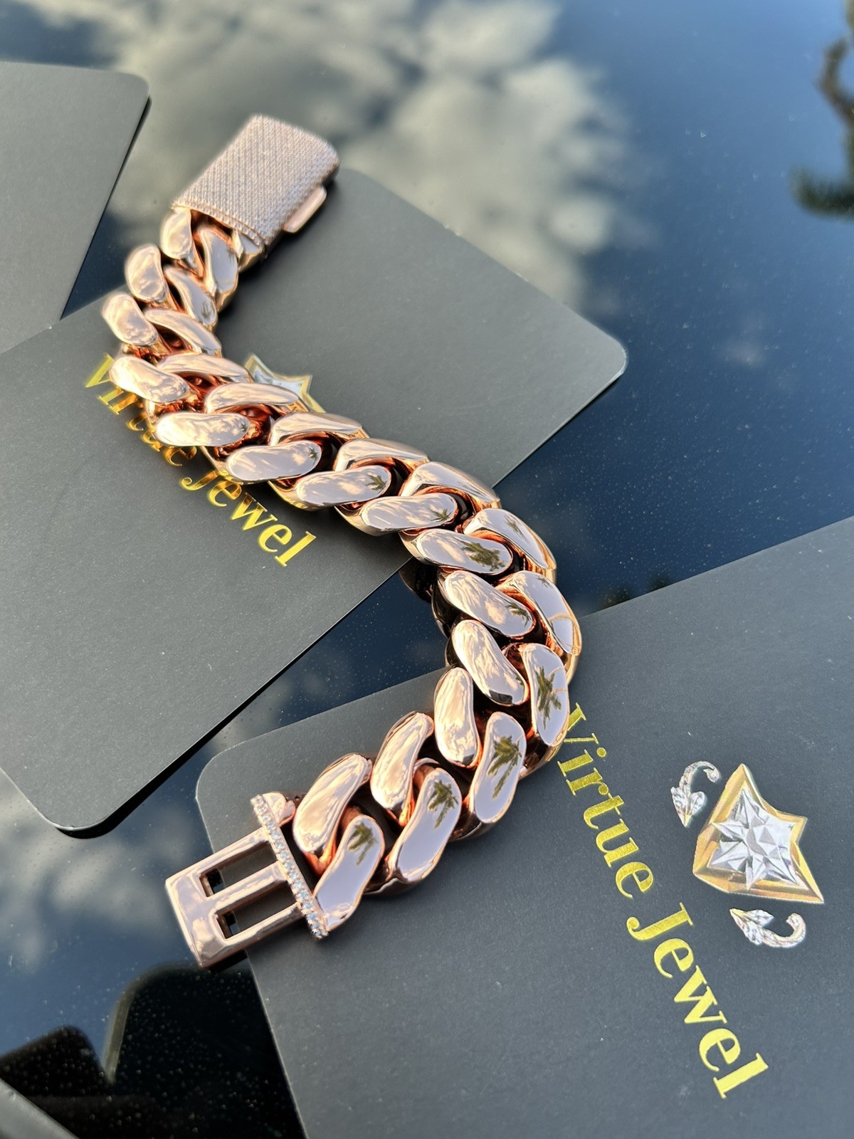 Miami Cuban Link Bracelet Rose Gold Plated 20mm