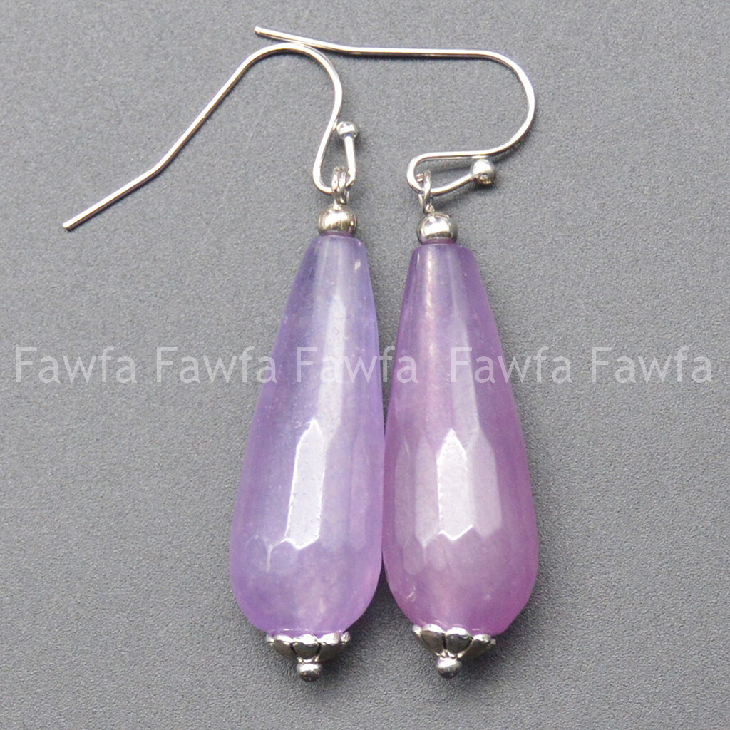 11x27mm Faceted Multicolor Mixed Gems Teardrop Beads Silver Hook Dangle Earrings
