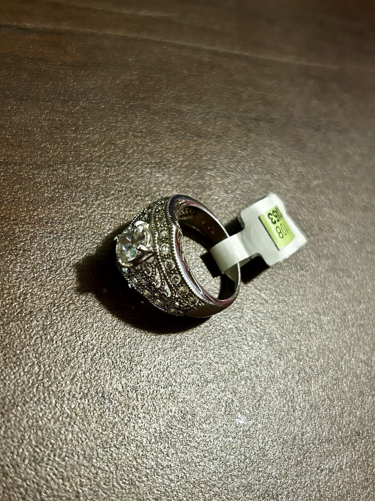 Avon Silver Tone Crystal Rhinestone Statement Ring Size 8 New With Tag
