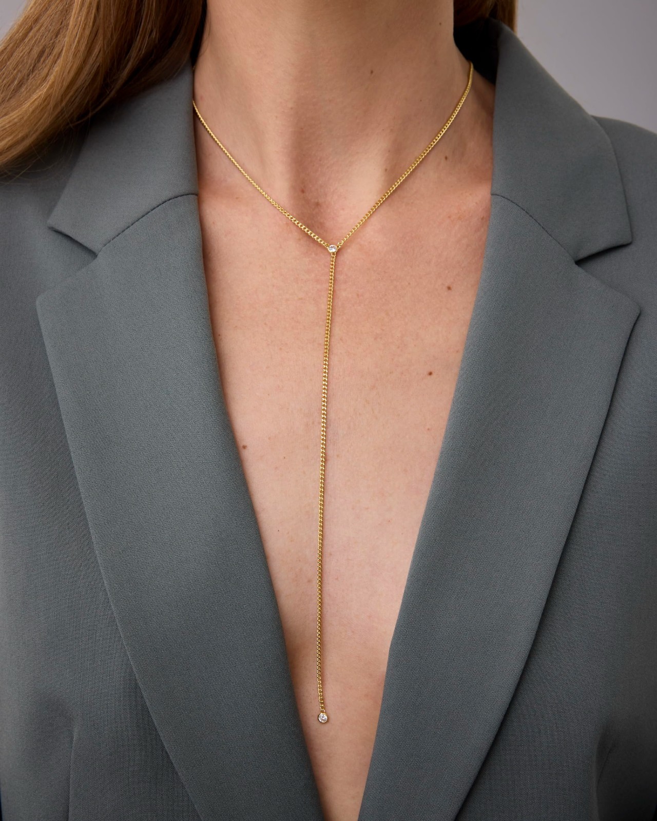 14K Gold Plated Drop Lariat Necklace for Women – Cubic Zirconia Star Layered Y D