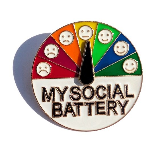 My Social Battery Pin Rotating For Caps And Clothing Enamel Badge Frog Brooches