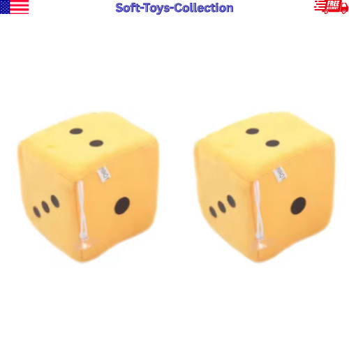 2PCS Fuzzy Dice Car Mirror Hanging Ornament Auto Interior Decor Gift