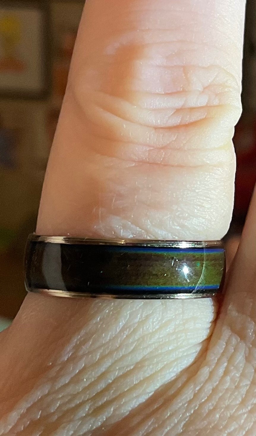 🔥 🌈 Color Changing Mood Ring Enamel Stainless Steel Size 9 US Seller FREE SHIP