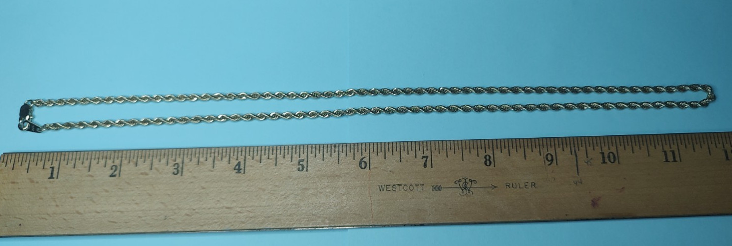 Vtg. Estate 14K GP Gold Plated Rope Chain Necklace 24″ – 14g