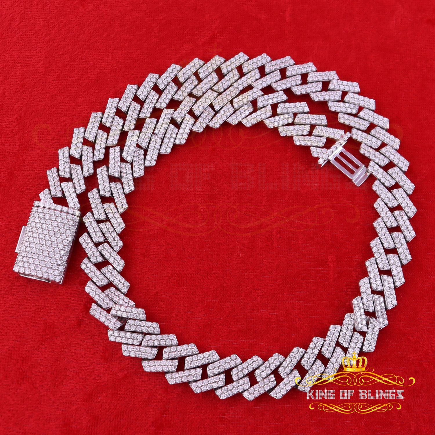 925 Silver 40ct Moissanite White Men’s Cuban Necklace SZ 20inch & 16mm Width