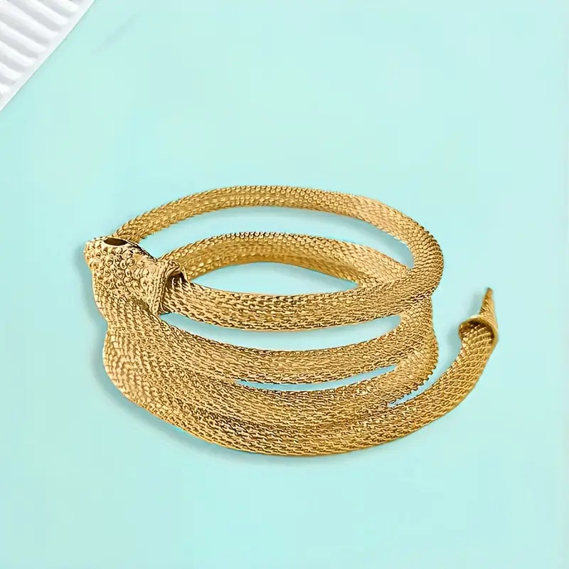 Scaled Golden Adjustable Snake Bracelet Necklace Jewelry Gothic Collar Costume