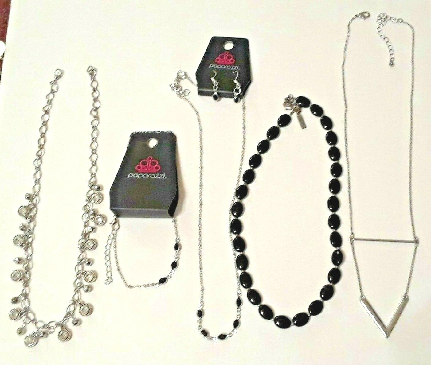 Paparazzi necklace bracelet earring set, Napier + 2 other necklaces. stones +