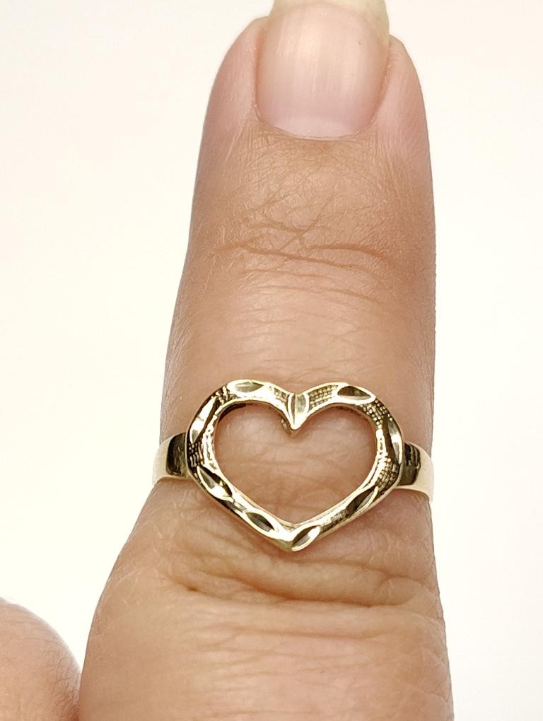 14K Yellow Gold Heart Shaped Fashion Ring sz 7 1.32G (SB1120226)