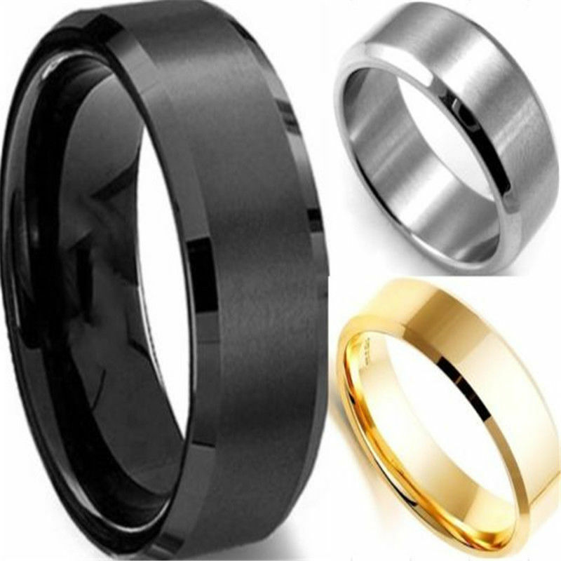 Mens Womens Charm Circle Ring Pendant Silver Stainless Steel Chain Necklace