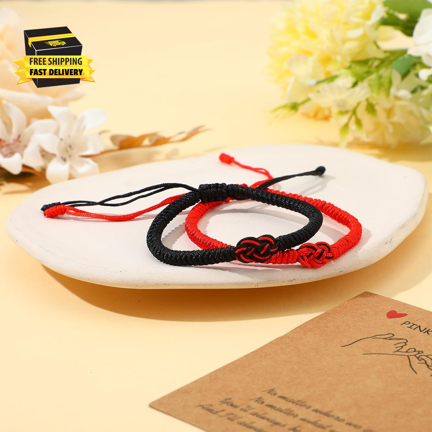 Matching Bracelets for Couples, Pinky Promise Bracelet, Red String Bracelet for