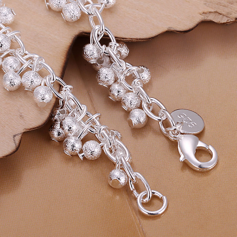 Women’s 925 Sterling Silver Beads Bracelet Size 7-8 Inches 2.5MM Lobster L9