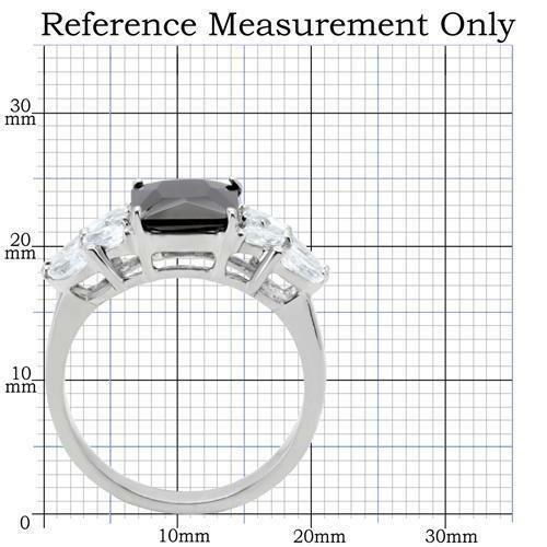 TK182 – High polished (no plating) Stainless Steel Ring with AAA Grade CZ in