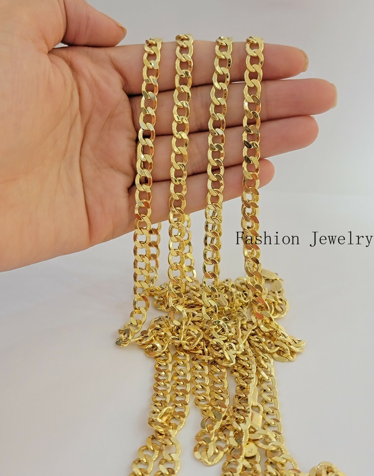 10k Gold Cuban Link Chain Necklace 6.5mm 20″ 22″ 24″ 26″ 28″ REAL 10kt Yellow Gd