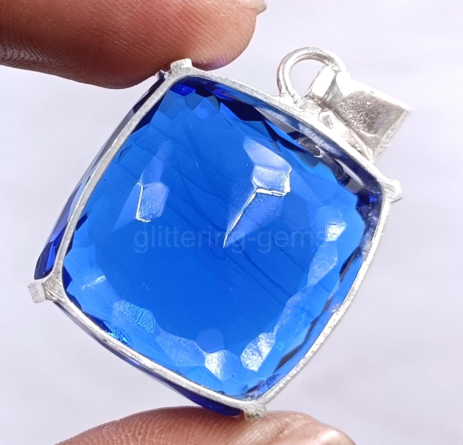 Natural Blue Sapphire 97.80 Ct IGL Cushion Cut 925 Solid Pendant Gemstone 5MST