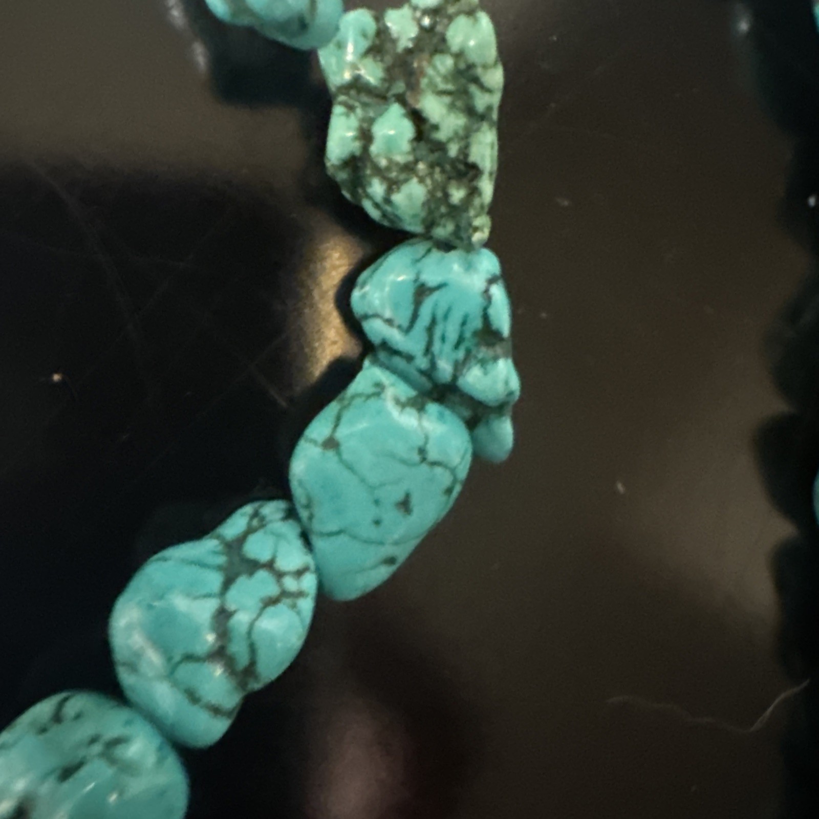 Block Turquoise Tie Back Necklace