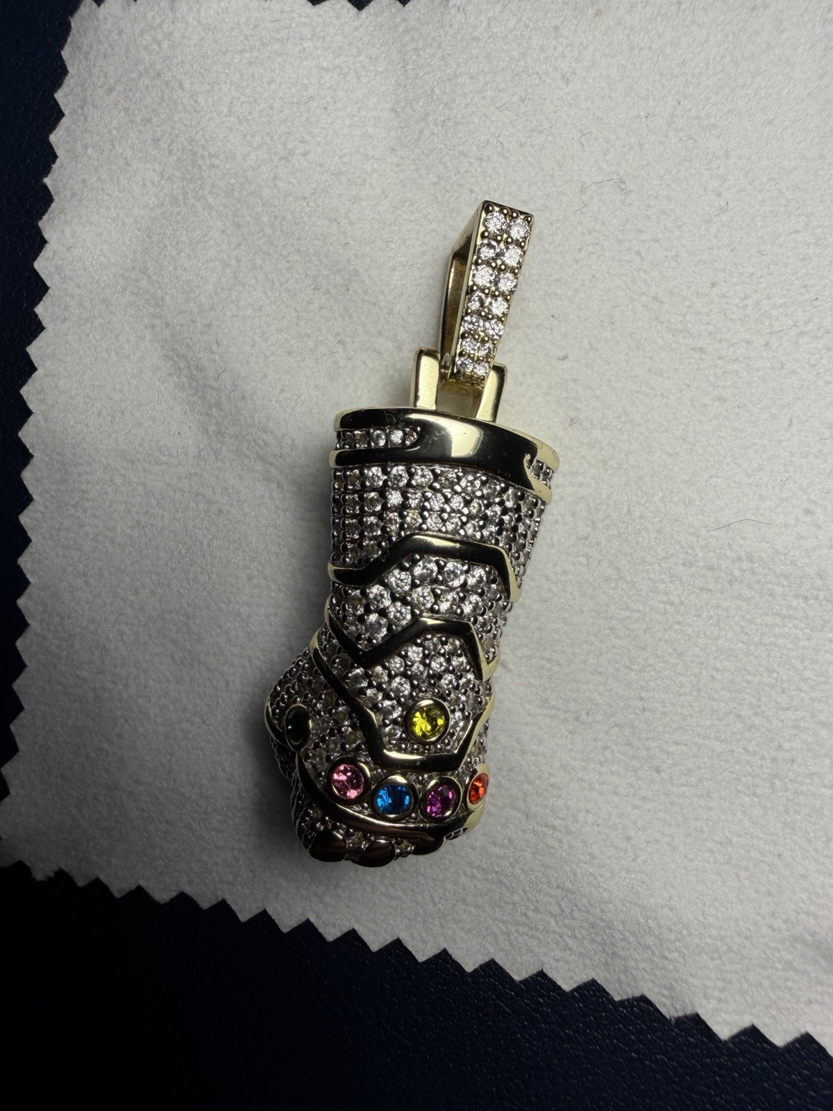 GLD Thanos Infinity Gauntlet 14k Gold Plated Necklace Pendant Marvel Comics New