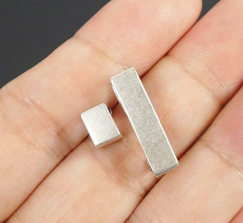 Asymmetrical Rectangle Sterling Silver Earring Ear Cuff Non Piercing Unique Cool