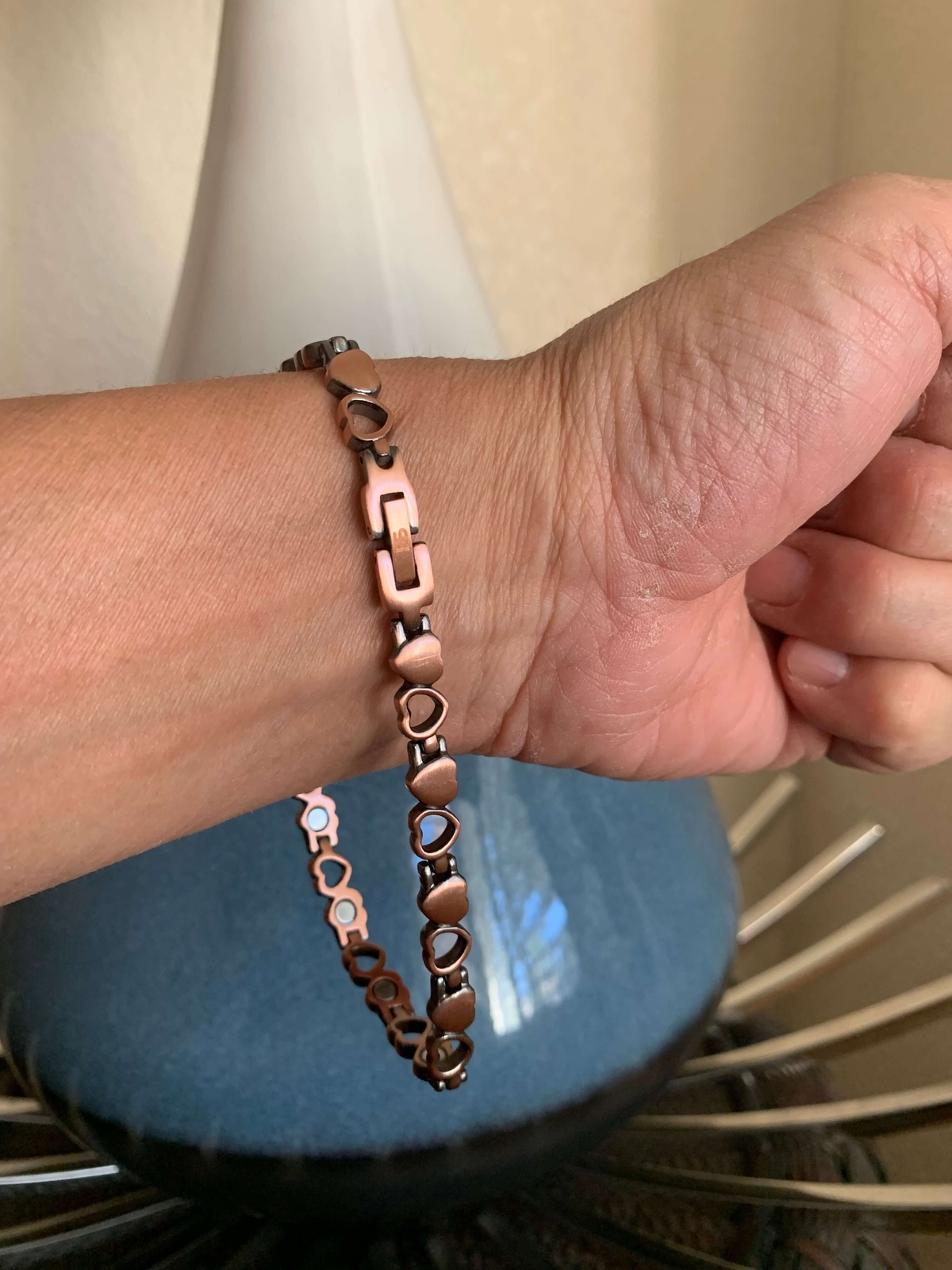 Heart Copper Magnetic Anklet Max Magnet Men Women Restore Balance Energy Power