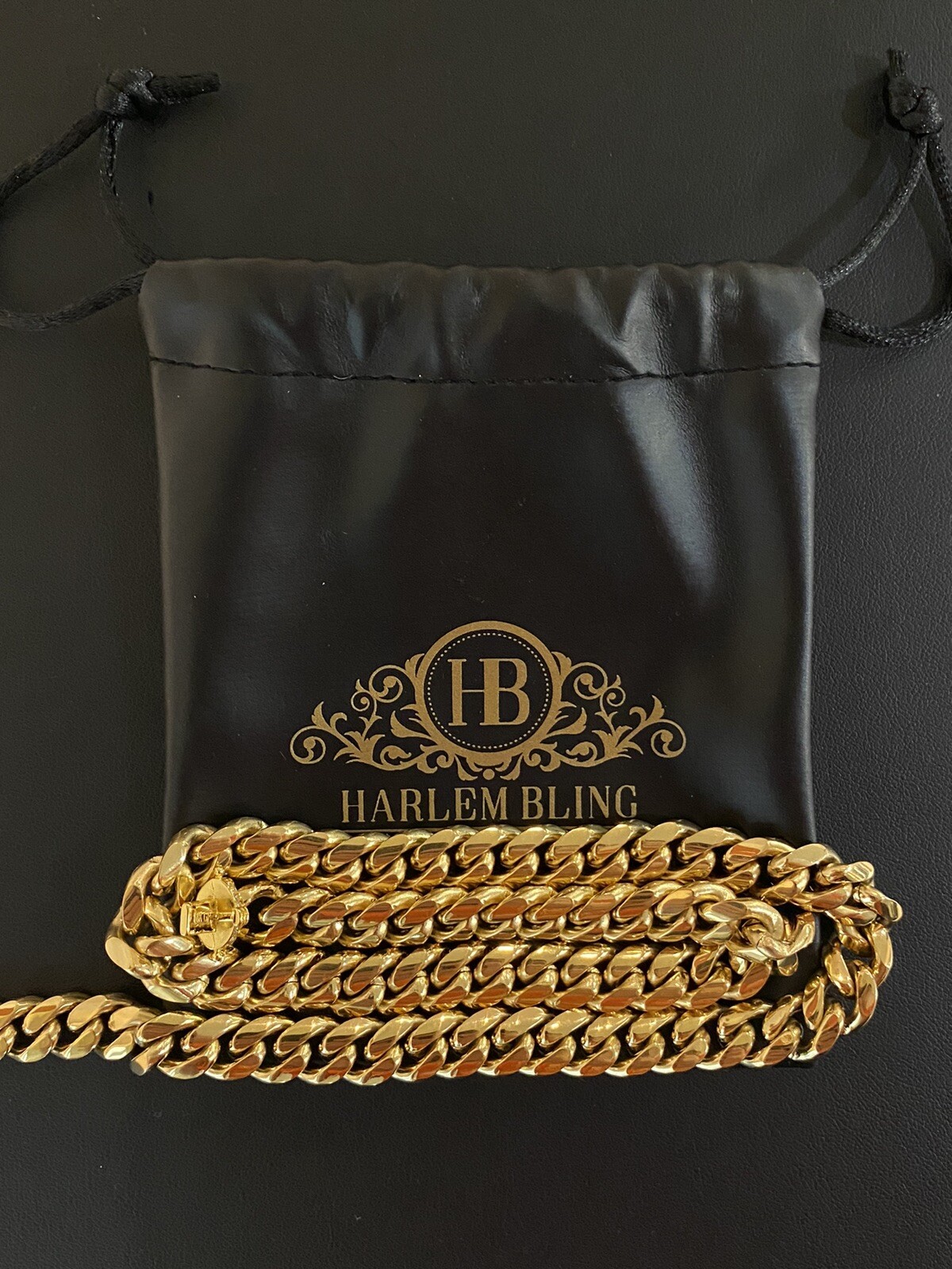Miami Cuban Chain 18k Gold Plated Stainless Mens Hip Hop Choker Iced CZ Clasp