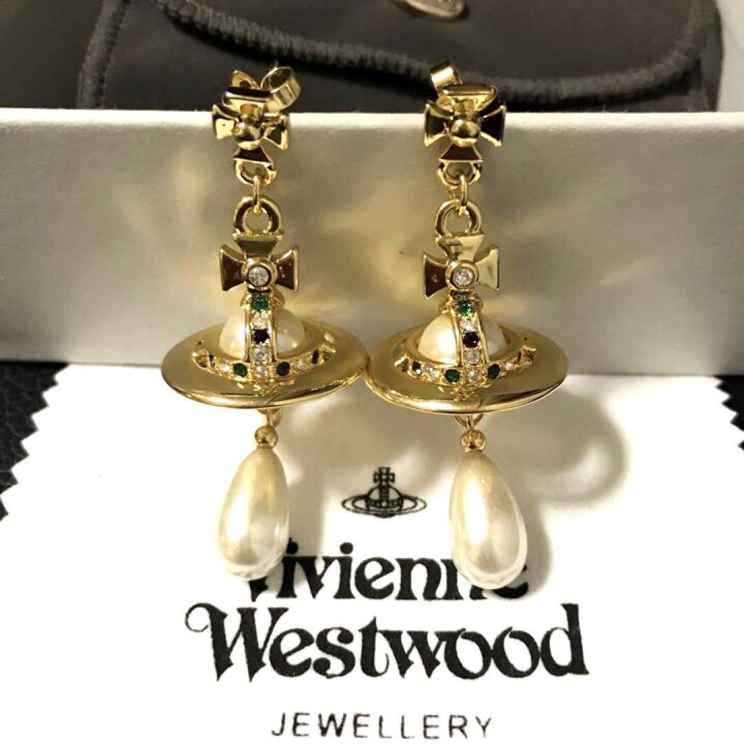 Vivienne Westwood Pearl Earrings Gold NO BOX [EJ084