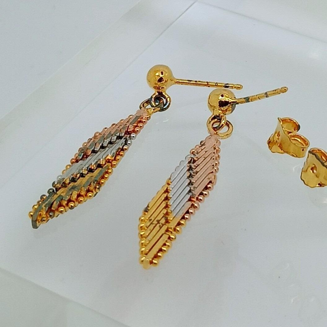 Tri-Color Gold Vermeil Sterling Silver Diamond Cut Dangle Ball Stud Earrings New