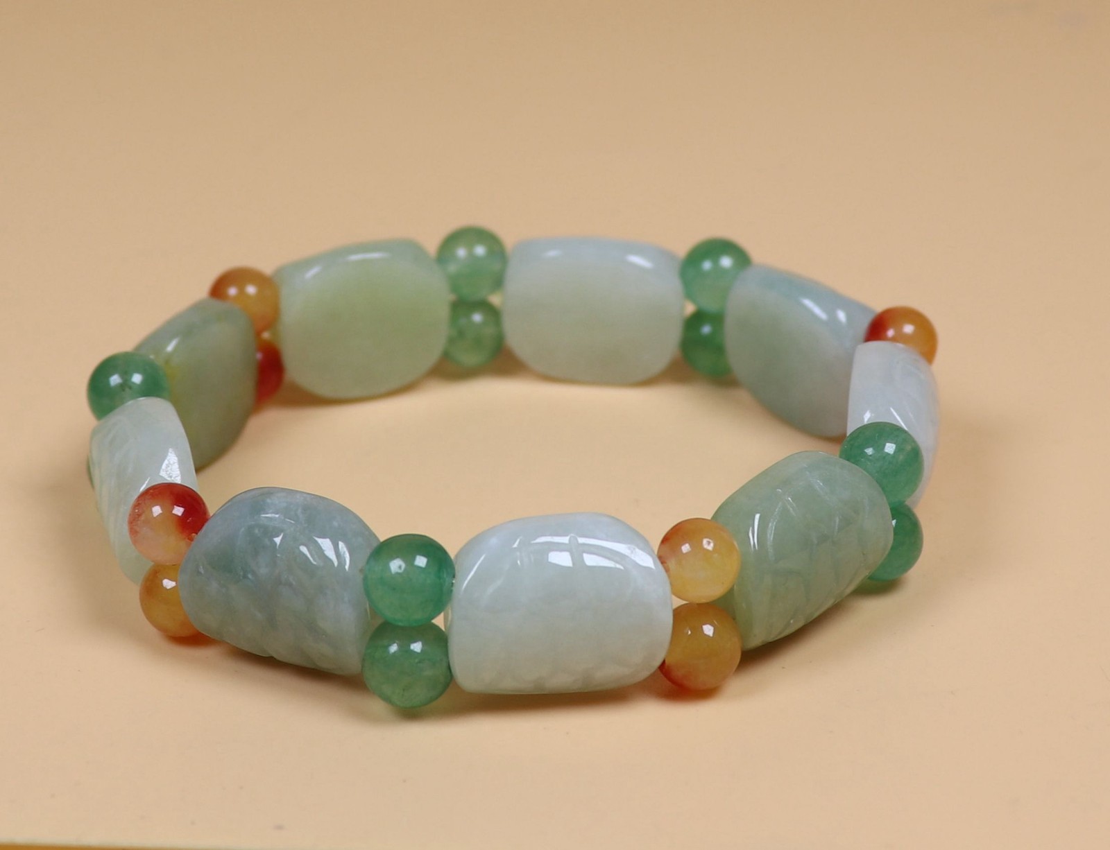 Certified Green Multicolor Natural jadeite 16*14*6 mm Tortoise shell Bangle 2863