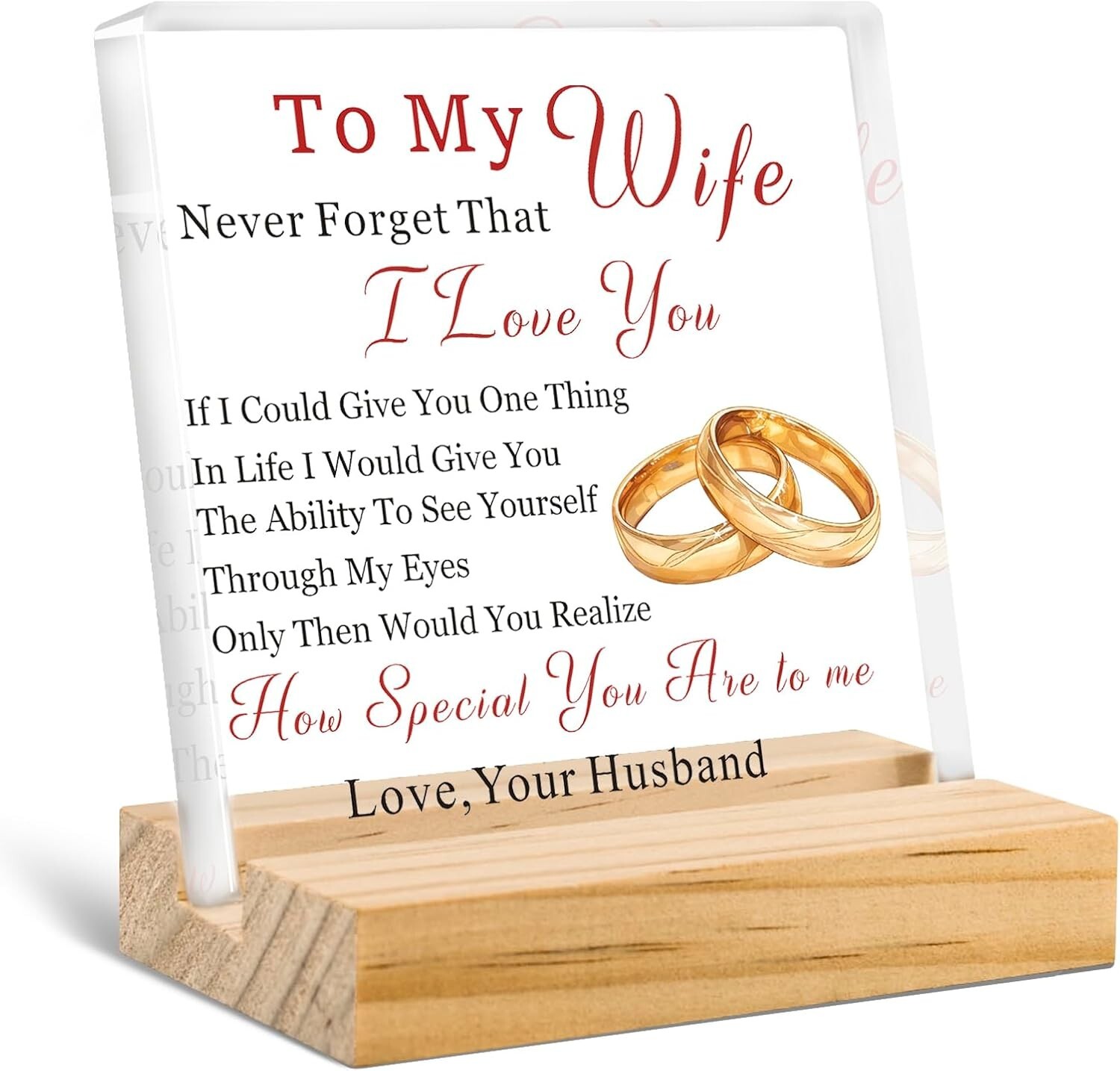To My Wonderful Wife Valentine Gifts For Her Birthday Anniversary Present Love