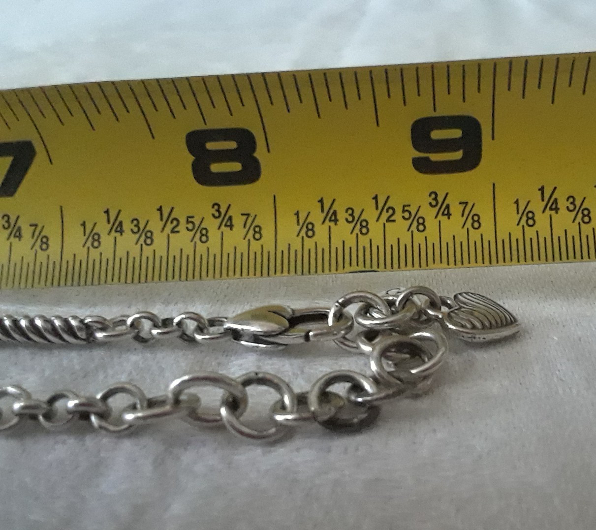 Silver Tone 2 Tone Reversible Heart Pendant Necklace Heart 18 in Chain