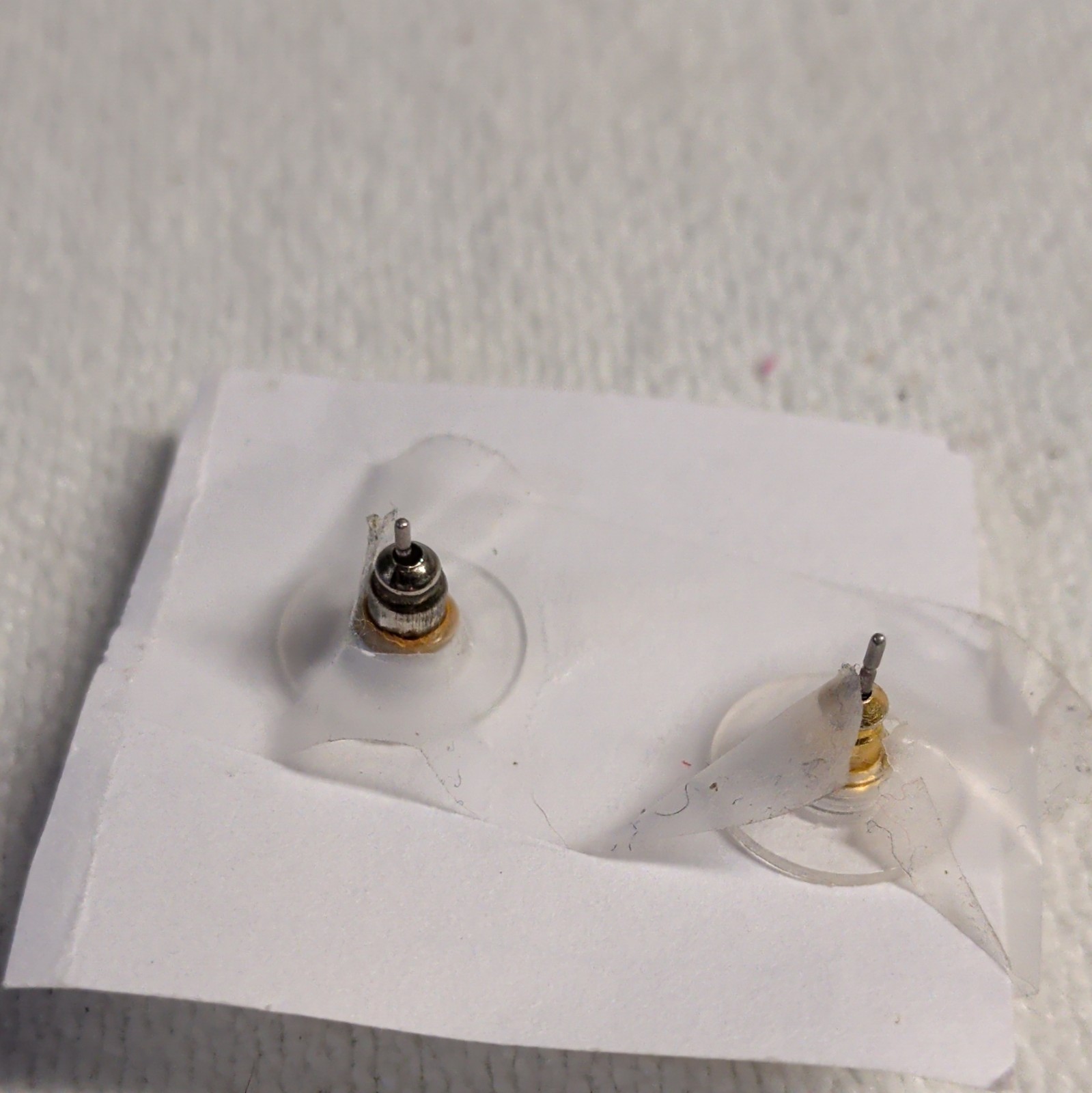 Gold Tone Square Swirl Stud Earrings, Butterfly Back, Nickel-Free, No Stone