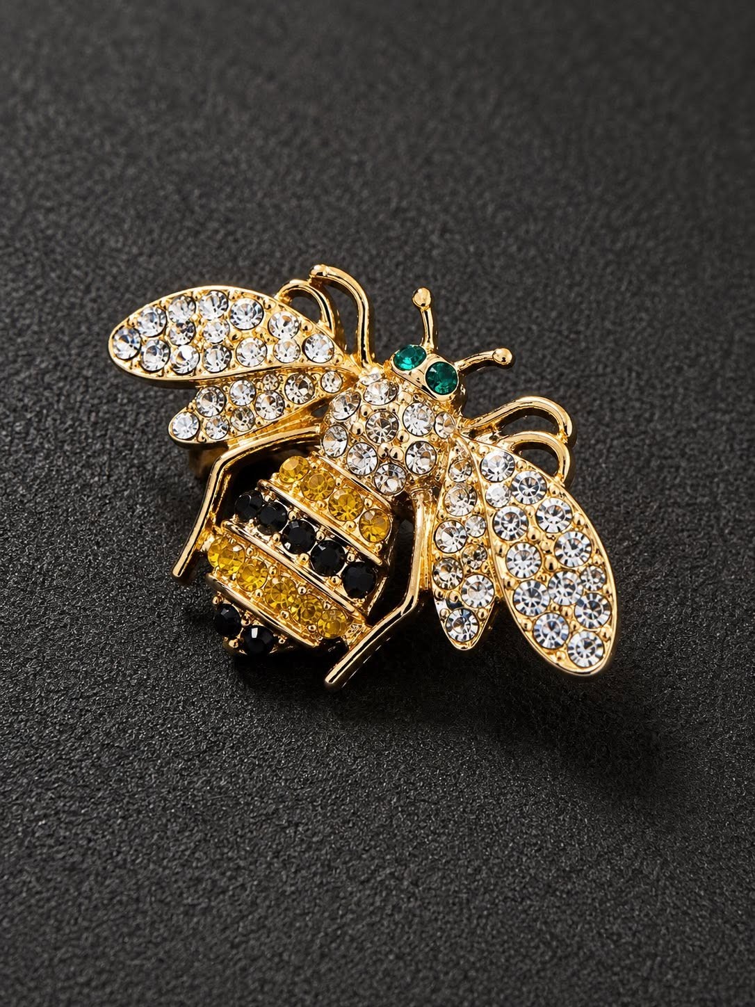 GOLD TONE BEE EARRINGS WITH YELLOW BLACK RED BLUE PURPLE TURQUOISE CRYSTALS POST