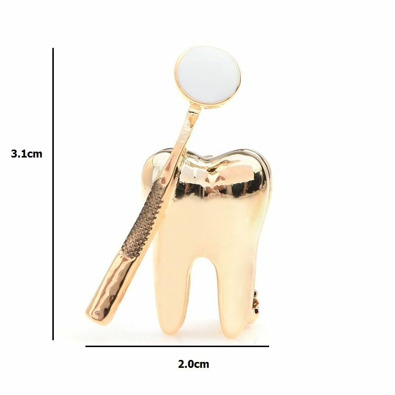Dental Mirror Brooch Doctors Dentist Badge Uniform Brooches Pins Women’s Jewelry