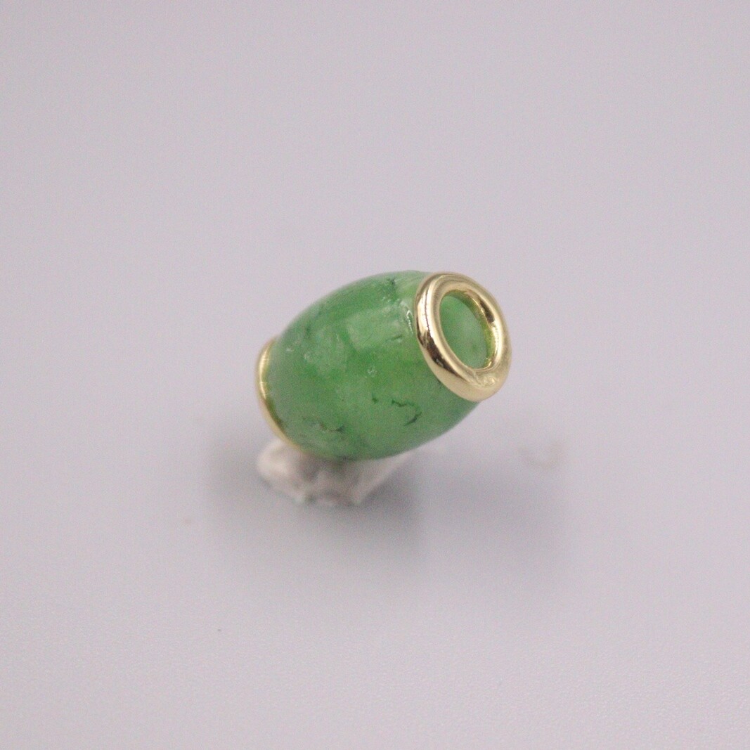 GP Heating Jade Pendant For Women Female Green 路路通 Bead 10mm Pendant Gift