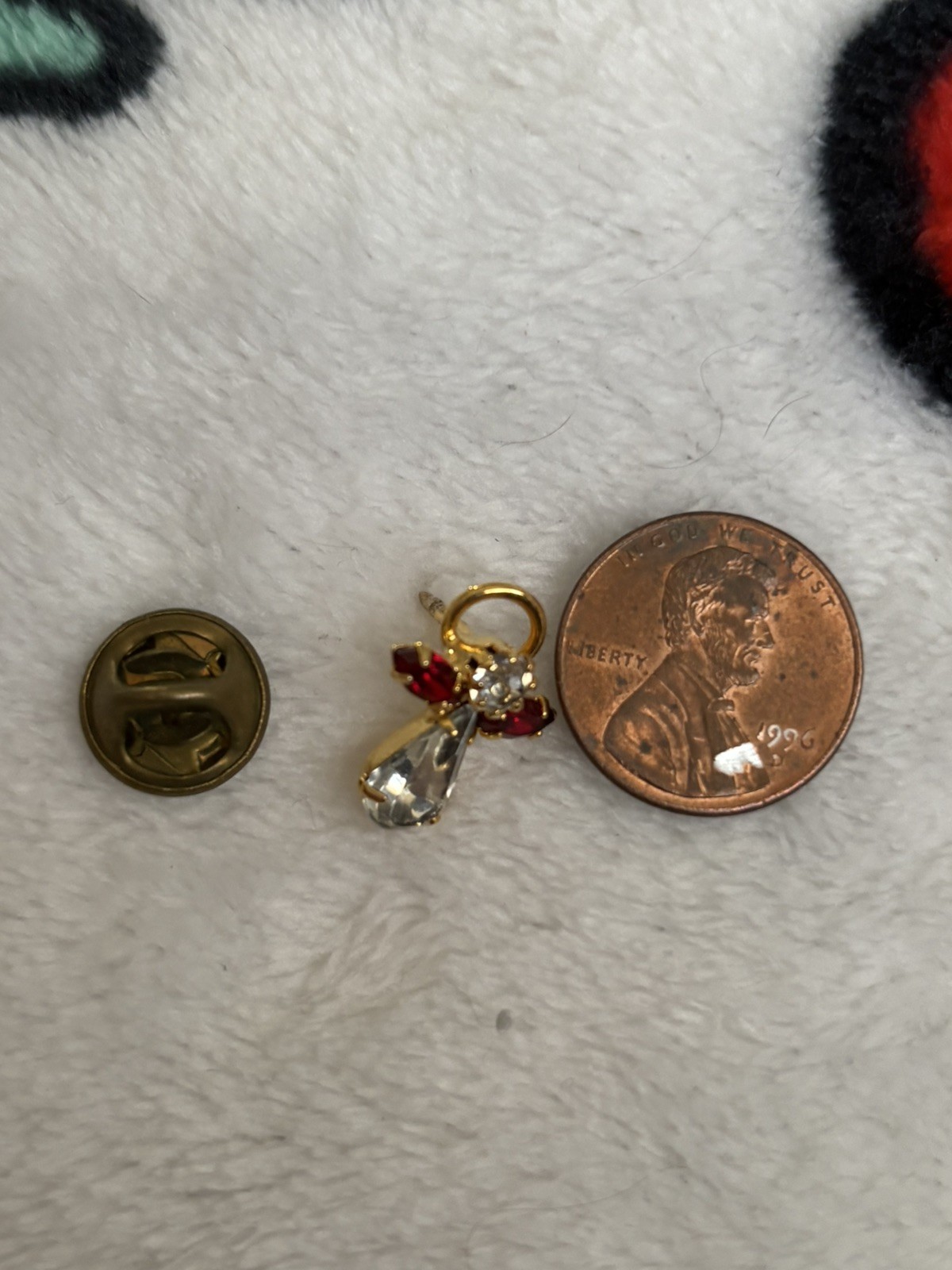 ROMAN INC Angel Pin Brooch July Birthstone Ruby